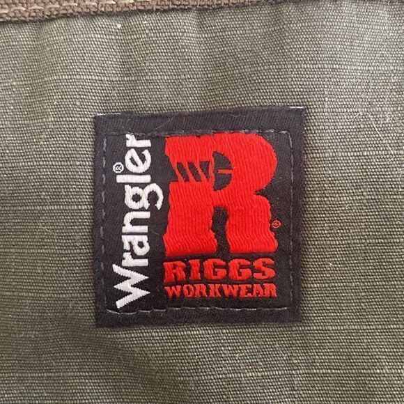 Wrangler Jeans Riggs Workwear Olive Green Size 48X30 Carpenter Like New - Picture 10 of 10
